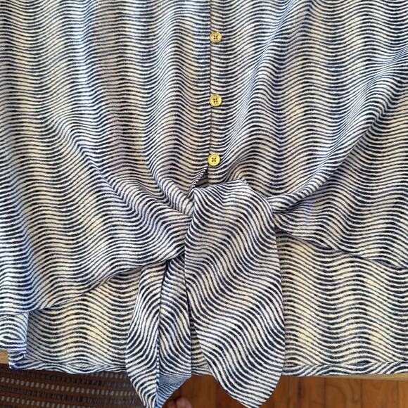 MK Michael Kors Front Tie Blouse EUC XL - Picture 4 of 5